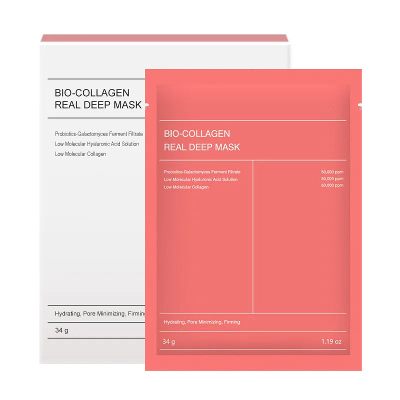 BIODANCE Bio-Collagen Real Deep Mask, Hydrating Overnight Hydrogel Mask, Pore Minimizing, Elasticity Improving, 1.20 oz x 4ea