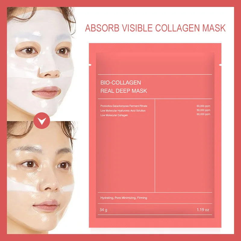 BIODANCE Bio-Collagen Real Deep Mask, Hydrating Overnight Hydrogel Mask, Pore Minimizing, Elasticity Improving, 1.20 oz x 4ea